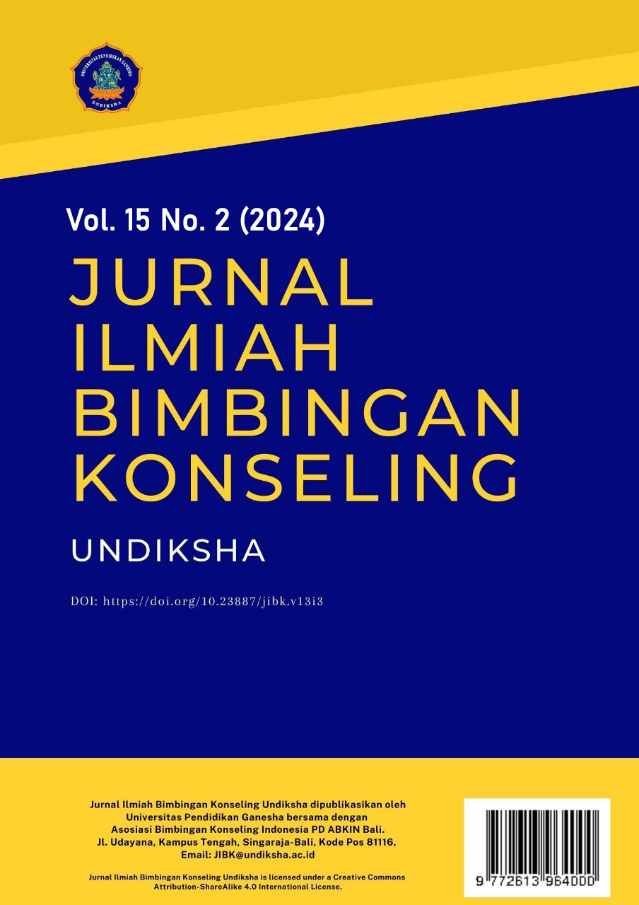 					View Vol. 15 No. 2 (2024): Jurnal Ilmiah Bimbingan Konseling Undiksha
				